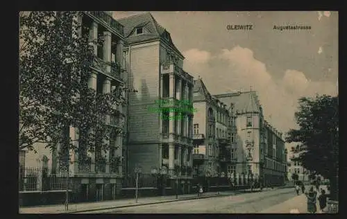 135597 AK Gleiwitz Gliwice 1912 Wohnhäuser an der Augustastrasse