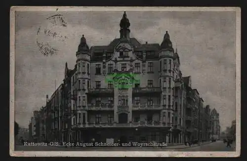 135915 AK Kattowitz O.-S. Katowice 1943 August Schneider Str. Ecke Woyrschstraße