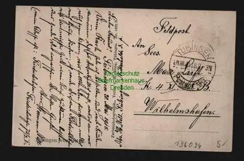 136094 AK Tübingen von Osten 1918 Feldpost