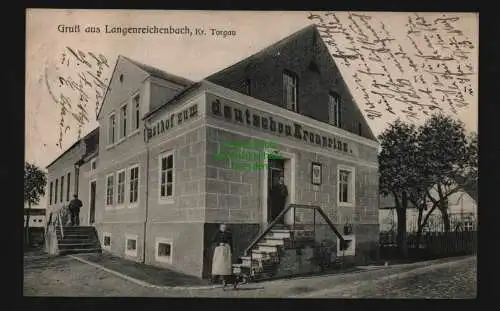 136195 AK Langenreichenbach Kr. Torgau 1909 Gasthof zum deutschen Kaiser