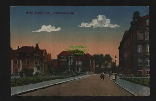 135828 AK Bismarckhütte Bismarckstraße um 1920 Chorzow