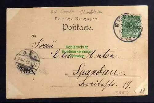 135514 AK Schloss Friedenthal Giesmannsdorf 1899 bei Oppeln O.-S.