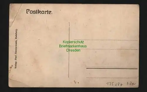 135287 AK Radeberg Dresdnerstrasse Brauereiberg Durstige Grüße Bierfass um 1910