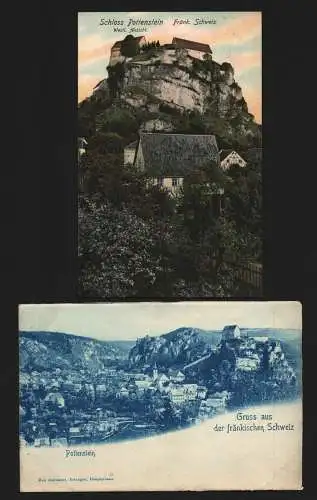 134765 2 AK Schloss Pottenstein Fränkische Schweiz um 1900