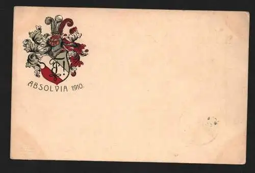 134807 AK Telgte 1910 Absolvia Studentika Wappen geprägt