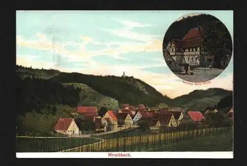 134724 AK Hirschbach Gasthaus Panorama um 1920