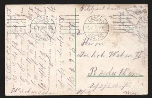 134771 AK Landau in der Pfalz Höhere Töchterschule 1916
