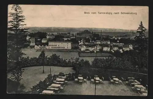 134707 AK Schweinsburg - Culten Bergwirtschaft zum Tannersberg 1918 Bahnpost