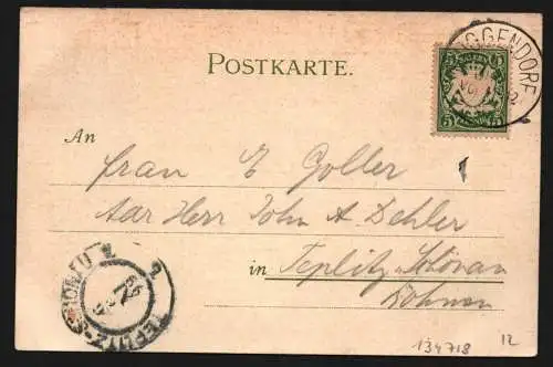 134718 AK Litho Schloss Rabenstein Wappen 1899