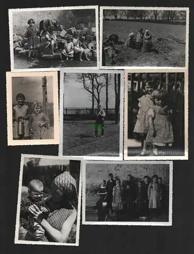 134970 7x Foto Schlesien 1935 Breslau Kinder Bauern Feldarbeit Werbik Mollwitz