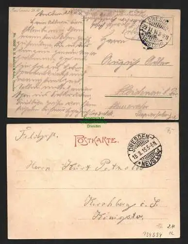 134994 2 AK Dresden Lincke`sches Bad Restaurant Gaststätte um 1900 1914 Bautzner