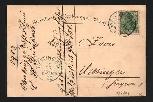 134804 AK Oberbrügge Halver 1903 Kaffeemühlen C. H. Steinbach Werbung