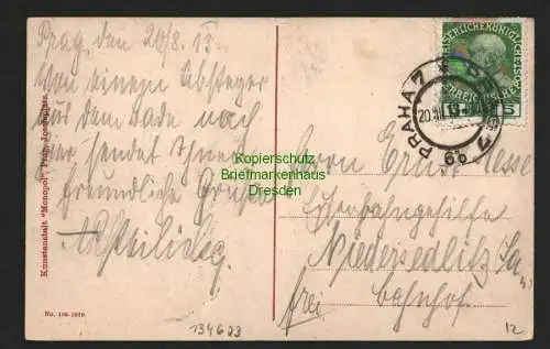 134623 AK Königliche Weinberge Prag Praha Vinohrady Purkyneplatz 1913