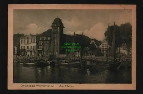 134054 AK Ostseebad Warnemünde Am Strom um 1925