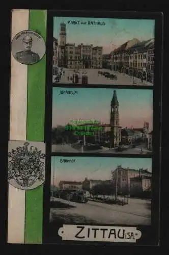 134149 AK Zittau Bahnhof Johanneum Markt Rathaus 1908