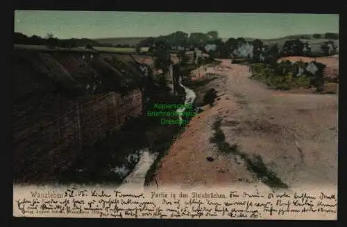 134087 AK Wanzleben 1905 Partie in den Steinbrüchen Bahnpost Stassfurt - Blumen…