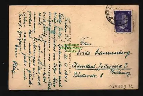 134283 AK Teschen O.-S. Cieszyn Ring 1943 Hotel Brauner Hirsch Rathaus