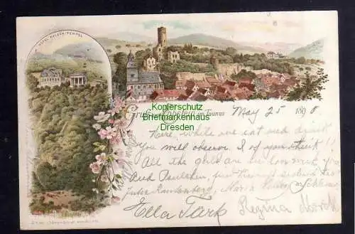 132248 AK Eppstein im Taunus Litho 1898 Hotel Kaiser Tempel