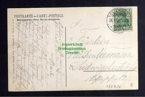 132436 AK Saarbrücken St. Johann Saarpartie 1908 Schleppkähne