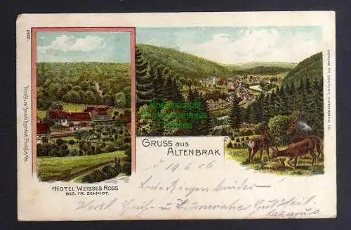 132087 AK Altenbrak Litho 1906 Hotel Weisses Ross