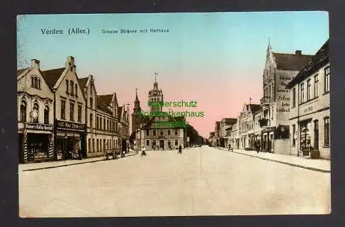 132152 AK Verden Aller 1915 Grosse Strasse Rathaus Kaisers Kaffee Geschäft