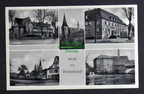 132088 AK Bersenbrück Kreisamt Kirche Sparkasse Markt Hase Mühle um 1930