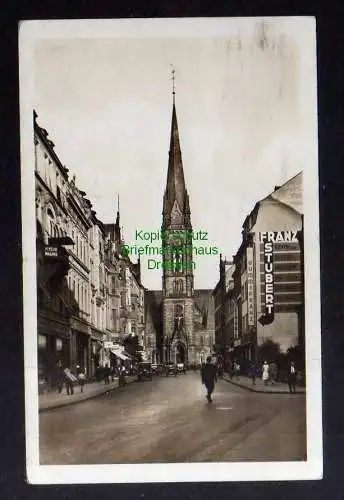 132430 AK Saarbrücken 1935 Untere Kaiserstraße Johanniskirche Gummifranz