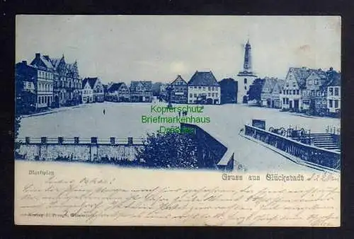 132160 AK Glückstadt 1899 Marktplatz Brücke