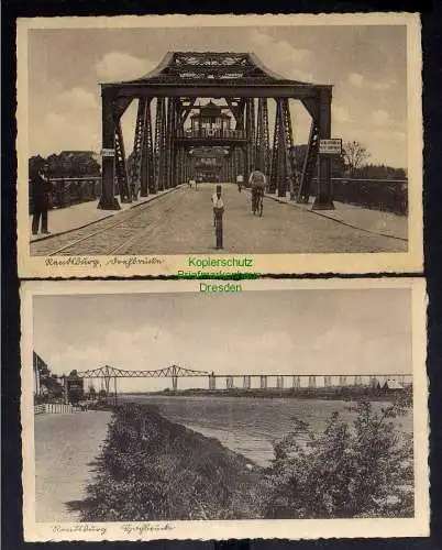 132157 2 AK Rendsburg Drehbrücke Hochbrücke um 1935