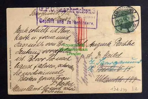 132344 AK Saargemünd Sarreguemines Neues Land- und Amtsgericht 1914 Zensur