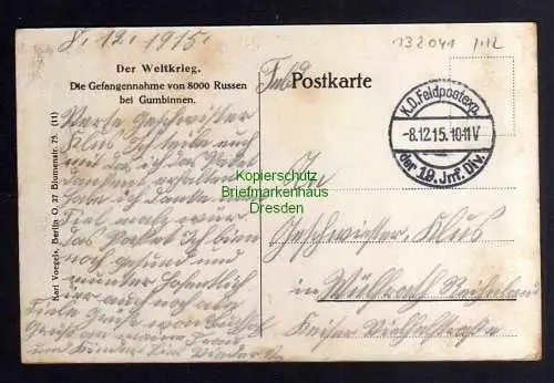132041 AK Gussew Gumbinnen 1915 Weltkrieg Gefangennahme von 8000 Russen