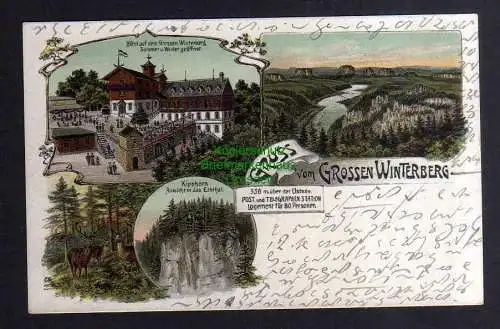 131892 AK Großer Winterberg Litho Hotel Restaurant Kipphorn 1906