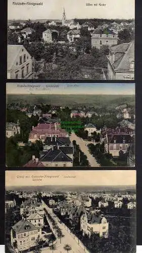 131659 3 AK Dresden Klotzsche Villen Kirche 1912 Quer Allee 1923 nach Brasilien