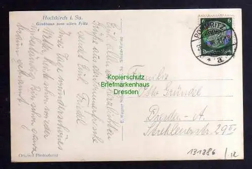 131886 AK Hochkirch i. Sa. Kirche Gasthaus zum alten Fritz 1936 Pomritz