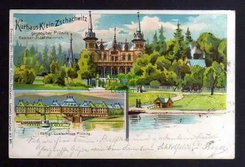 131632 AK Dresden Kurhaus Klein Zschachwitz gegenüber Pillnitz 1900