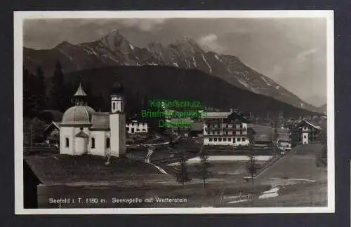 131365 AK Seefeld in Tirol Fotokarte 1942 Seekapelle mit Wetterstein