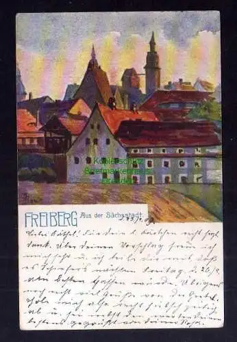 131292 AK Freiberg 1904 Künstlerkarte Erzgebirgsverein