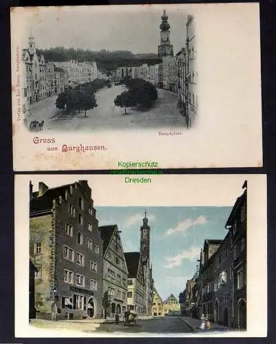 131042 2 AK Burghausen Hauptplatz um 1905