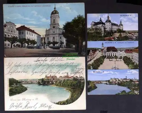 131048 3 AK Neuburg an der Donau Karlsplatz Hofkirche 1902 1916