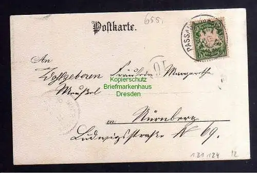 131124 AK Passau Litho Merkuria Festkarte Jubelfeier 1898