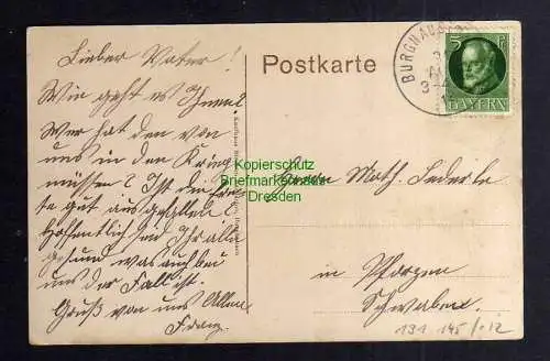 131145 AK Burghausen 1914 Partie mit der Burg