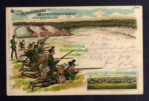 130453 AK Königsbück Litho 1898 Gefechtsschiessen von unserem Bataillon