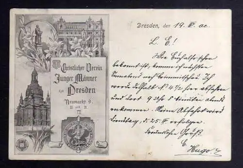 130238 AK Dresden 1899 Christlicher Verein Junger Männer uzu Dresden Neumarkt 9