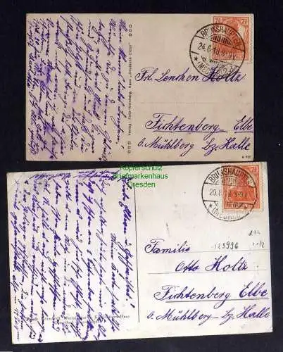 129996 2 AK Ostseebad Brunshaupten 1918 Brandung Strandleben