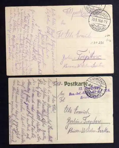 130296 2 AK Darmstadt Waldhausen Übungsplatz Casino 1914 Regiment b. Exerzieren