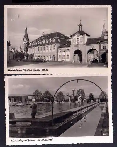 130046 2 AK Emmendingen Goethe Platz Im Strandbad