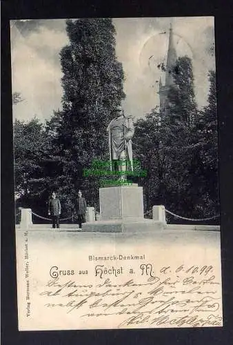 130136 AK Höchst am Main Frankfurt-Höchst 1899 Bismarck Denkmal