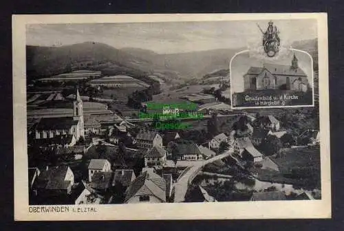 129889 AK Oberwinden Winden im Elztal 1943 Gnadenbild Kirche Hörglebe Bahnpost