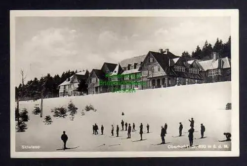 129590 AK Oberhof Thüringen 1931 Fotokarte Skiwiese Winter Schnee