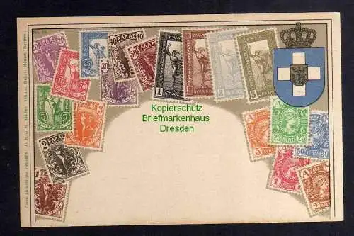 129738 AK Philatelie Postkarte Griechenland Wappen um 1905